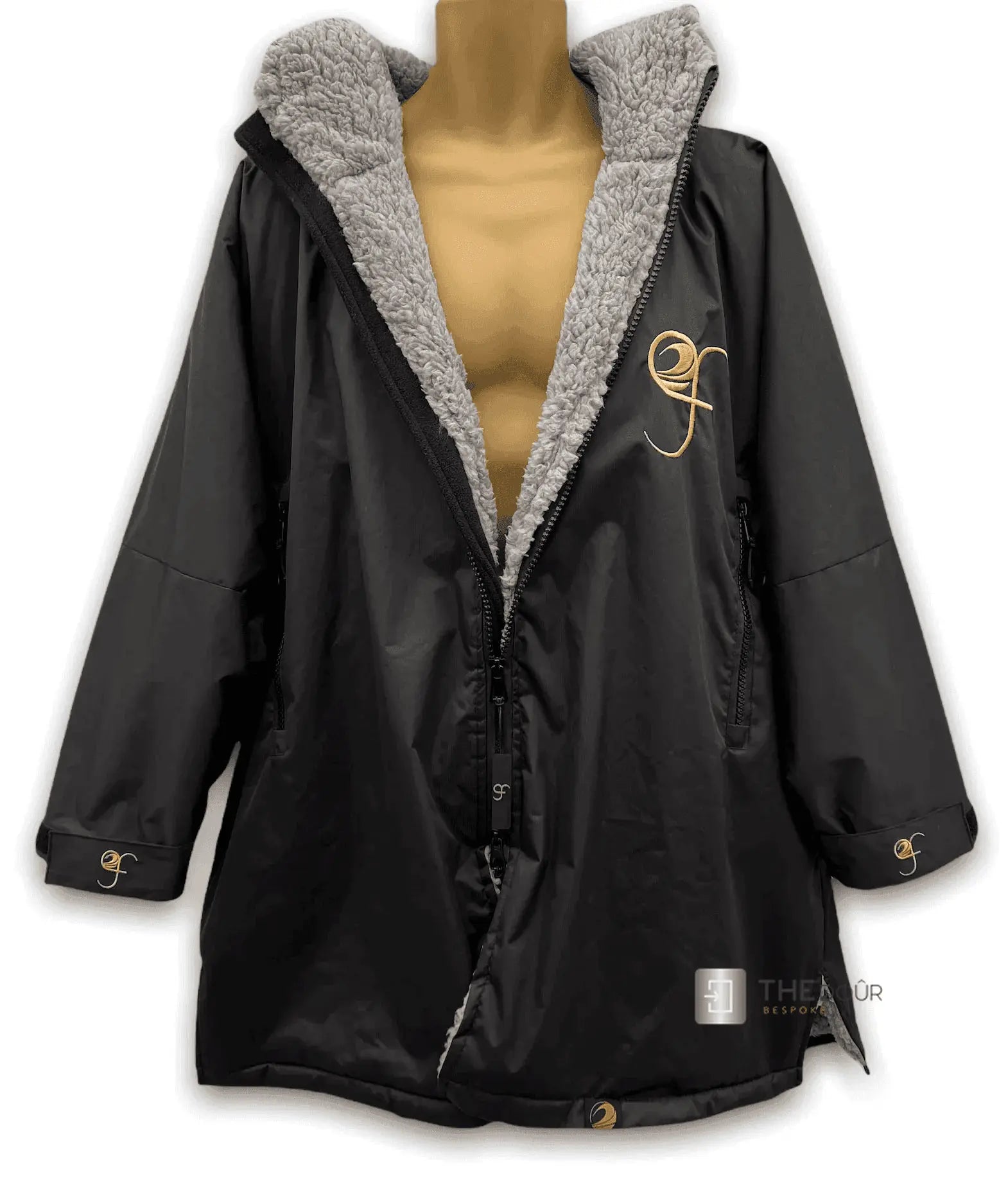 GF Large Dry Beach Changing Robe, Sherpa Fleece Lining - Waterproof, Windproof Oversized Coat - Swimming - Water-sports THEdoûr Bespoke