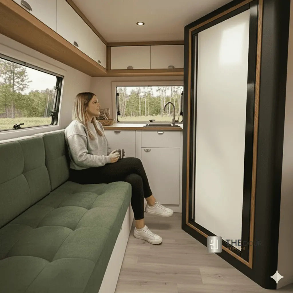 ROLdour Campervan / RV Shower Door PRE MADE 1750mm Tall x 1000mm Self Cut Width THEdoûr Bespoke