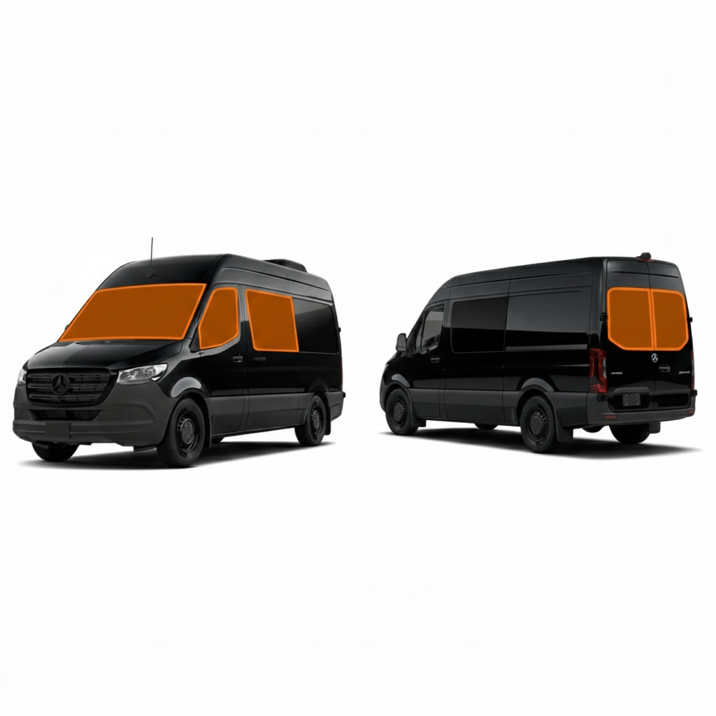 Mercedes Sprinter Window Covers – Models (2019 – Current) | Magnetic Insulated Blackout Privacy Sets - THEdoûr Bespoke