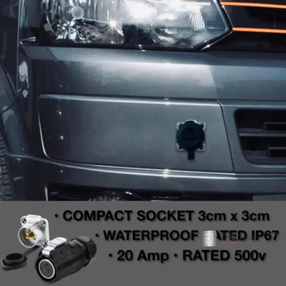 IP67 COMPACT Surface Mounted 240v Electric Hookup Black & Chrome THEdoûr Bespoke