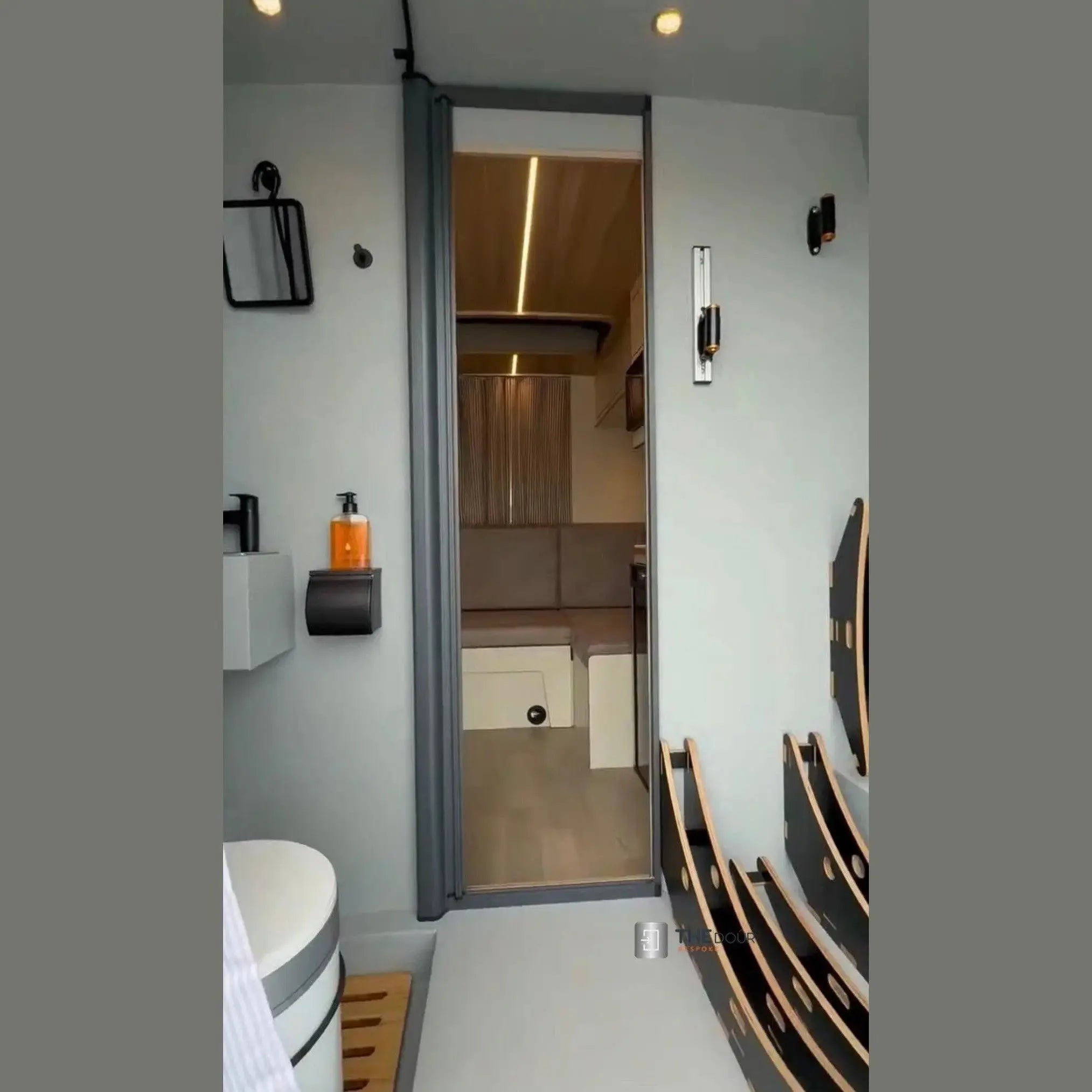 ROLdour Campervan / RV Shower Door Custom Made to Measure From 1500mm up to 2000mm Tall THEdoûr Bespoke