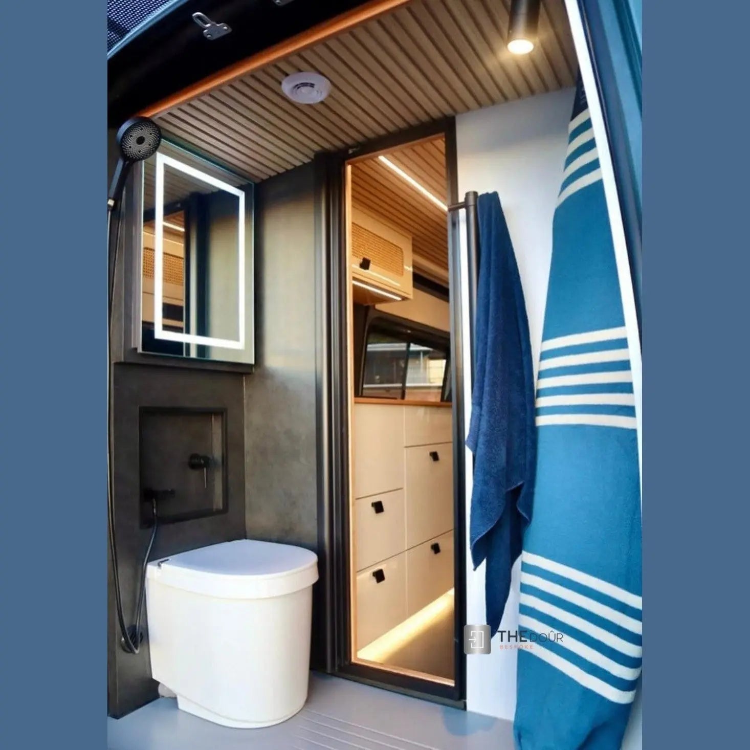 ROLdour Campervan / RV Shower Door PRE MADE 1700mm Tall x 1000mm Self Cut Width THEdoûr Bespoke
