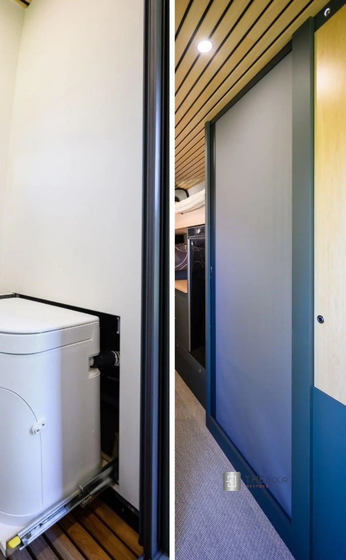 ROLdour Campervan / RV Shower Door PRE MADE 1750mm Tall x 1000mm Self Cut Width THEdoûr Bespoke