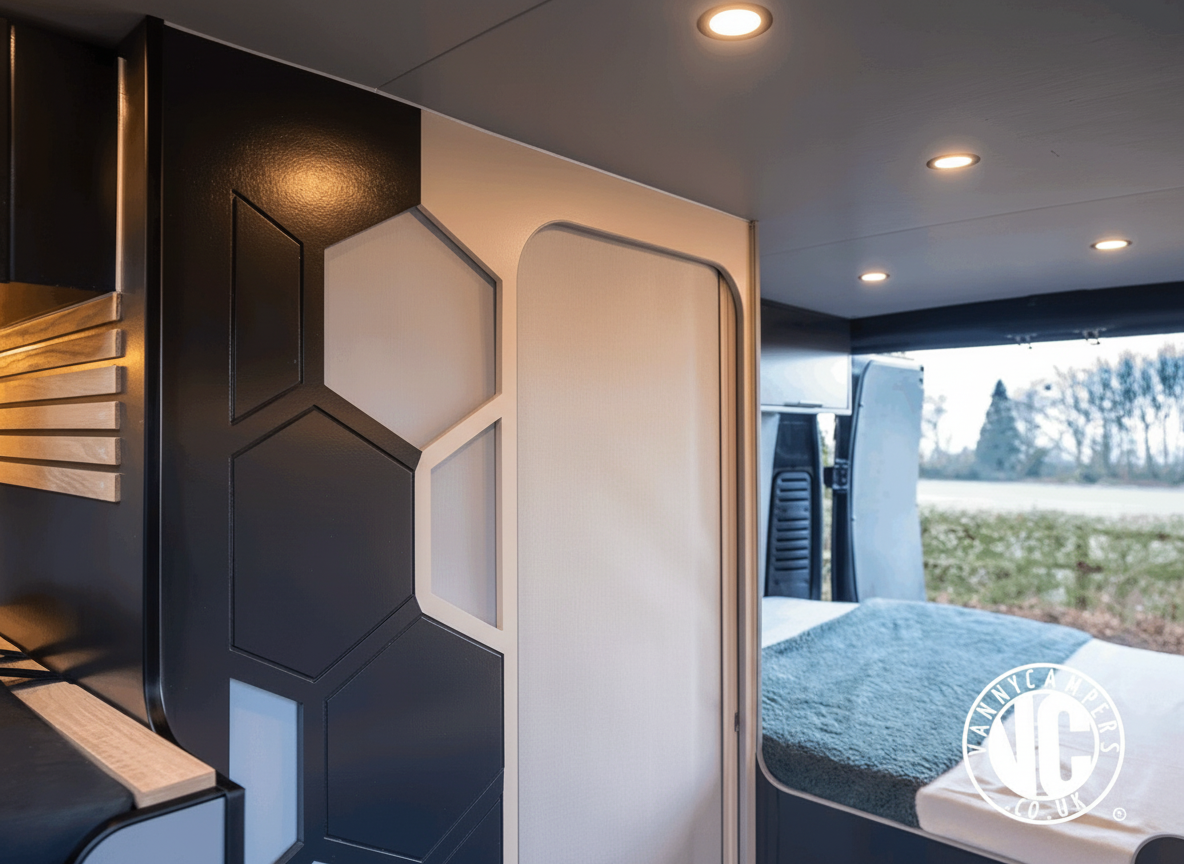 ROLdour Dark Grey Retractable Waterproof Campervan, RV Shower door kit Tambour Alternative - THEdoûr Bespoke