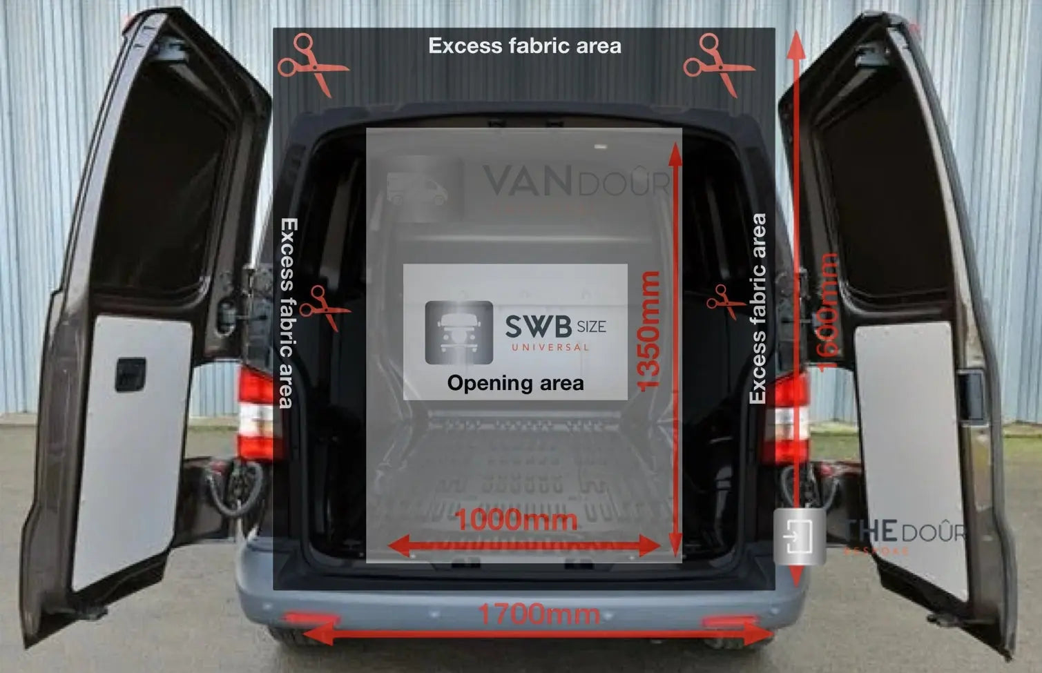 VANdour Mosquito Net Screen - Fits Small Campervans With Added Privacy Layer VANdoûr