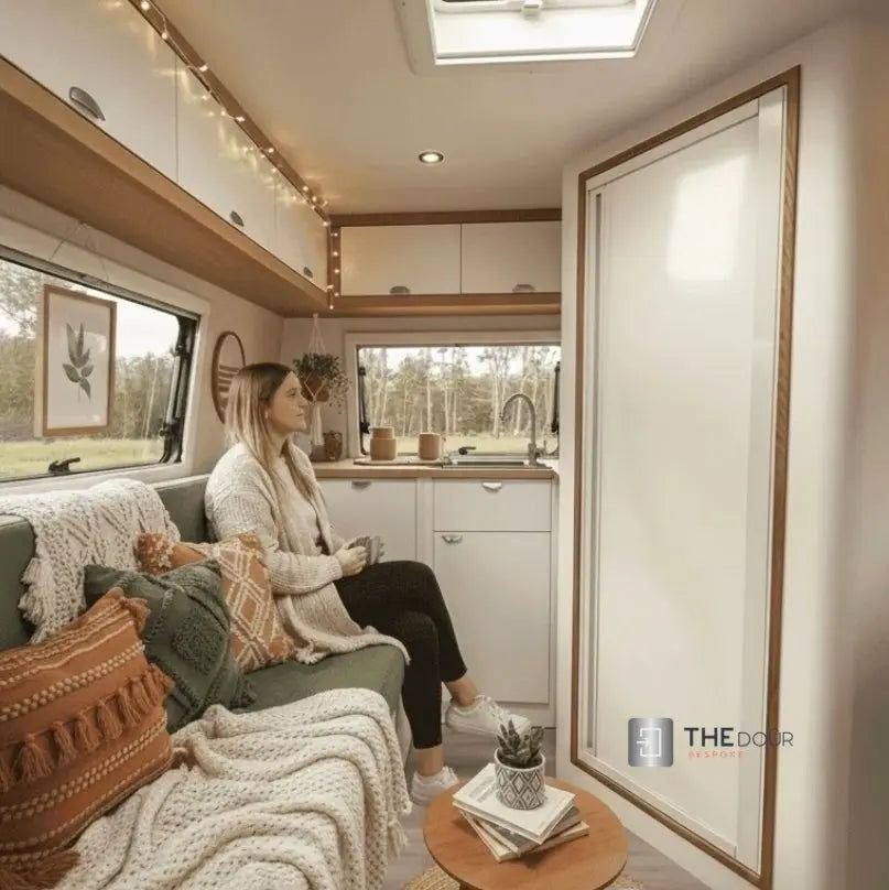 ROLdour Campervan / RV Shower Door PRE MADE 1800mm Tall x 1000mm Self Cut Width THEdoûr Bespoke