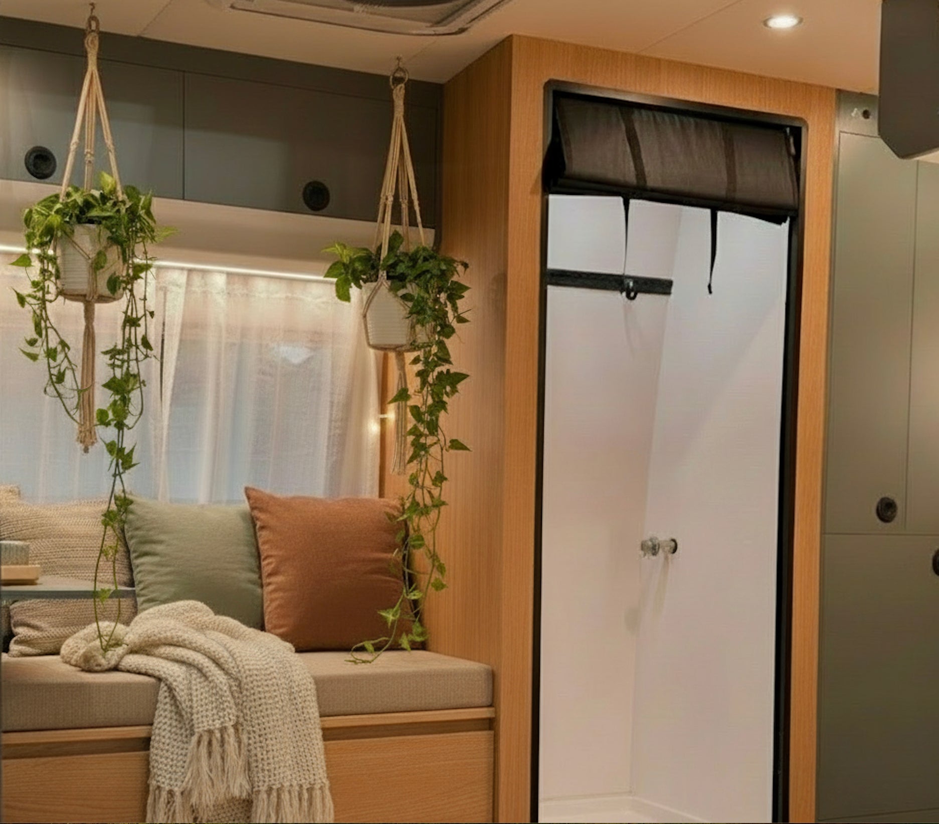 ZIPdoûr Shower Door 4x4 Camper Van / RV - Double Insulated Zip Close in Various Sizes