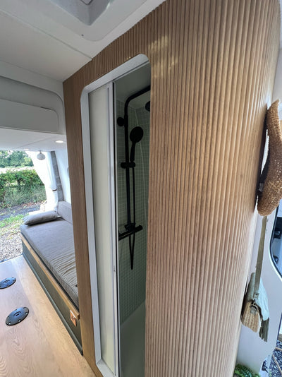 a shower in a van