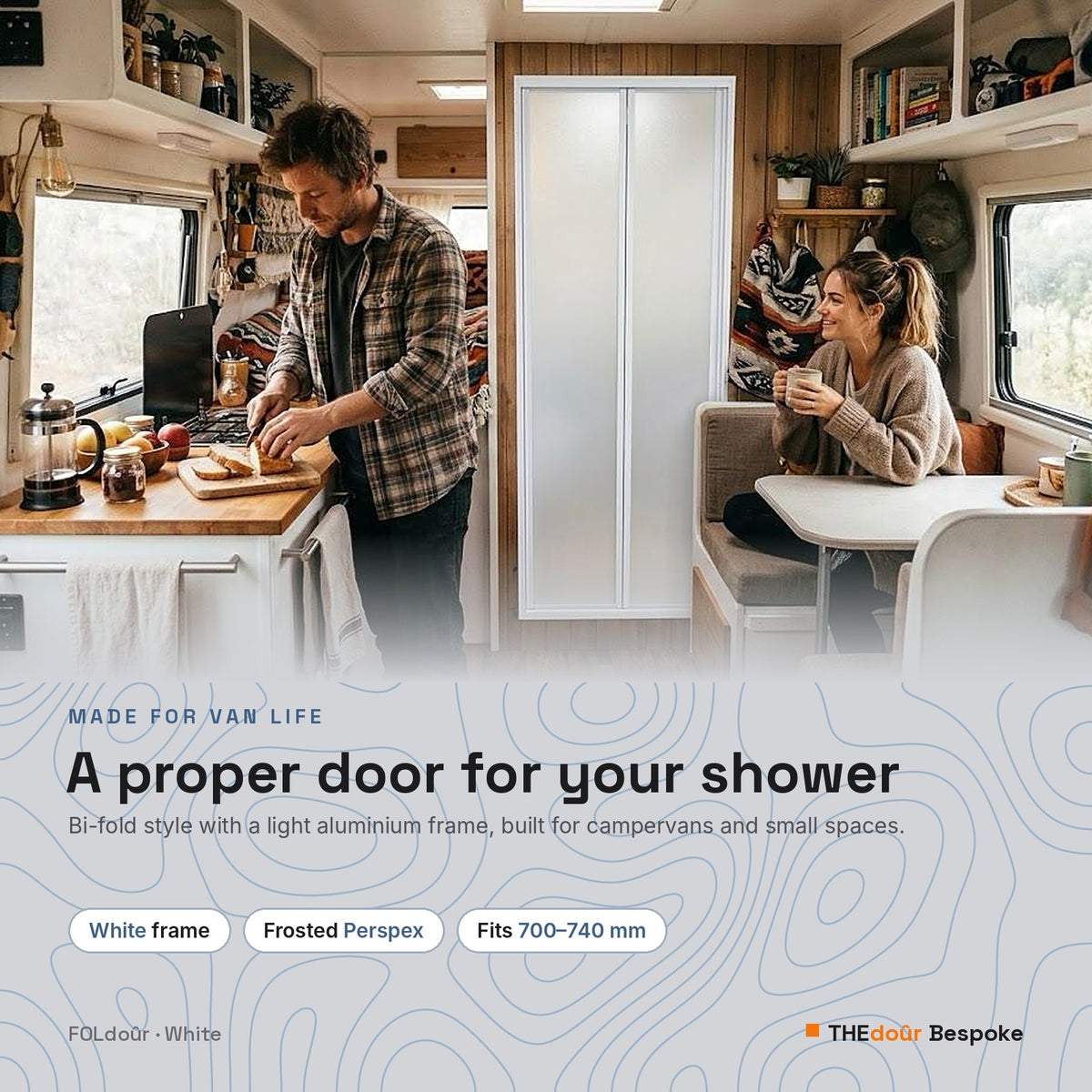 a man and woman in a camper