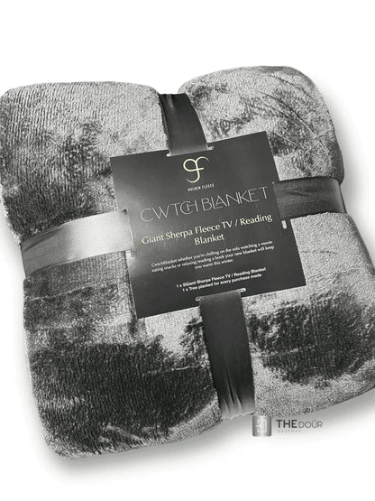 CwtchBlanket Giant 200cm x 170cm Extra Thick Sherpa Fleece Camper Blanket THEdoûr Bespoke