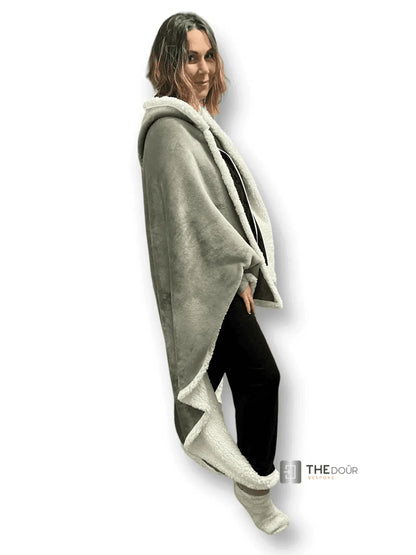 CwtchCape Camper Sherpa Fleece Hoodie Walkie Blanket Adult 1 size fits all - 4 Colours THEdoûr Bespoke