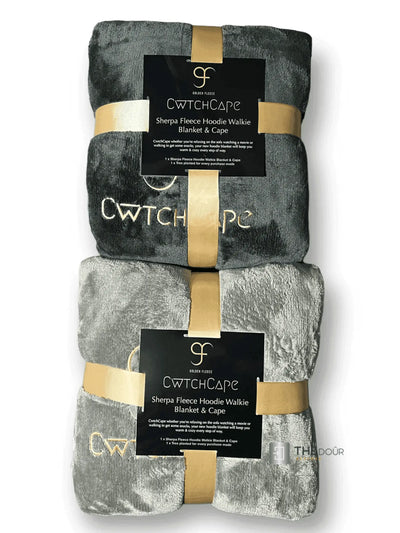 CwtchCape Camper Sherpa Fleece Hoodie Walkie Blanket Erwachsene Einheitsgröße - 4 Farben THEdoûr Maßanfertigung
