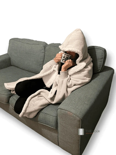 CwtchCape Camper Sherpa Fleece Hoodie Walkie Blanket Erwachsene Einheitsgröße - 4 Farben THEdoûr Maßanfertigung