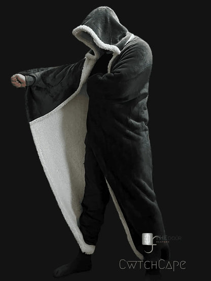 CwtchCape Camper Sherpa Fleece Hoodie Walkie Blanket Adult 1 size fits all - 4 Colours THEdoûr Bespoke