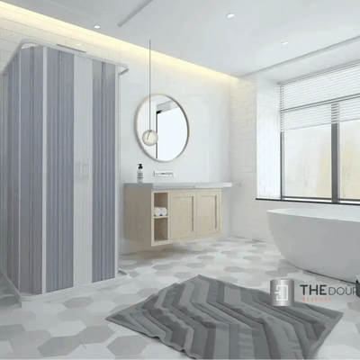 FLEXdoûr 3 Side Folding PVC Shower Enclosure Doors with central Opening 1850mm Height x Various Widths THEdoûr Bespoke