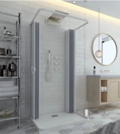 FLEXdoûr 3 Side Folding PVC Shower Enclosure Doors with central Opening 1850mm Height x Various Widths THEdoûr Bespoke
