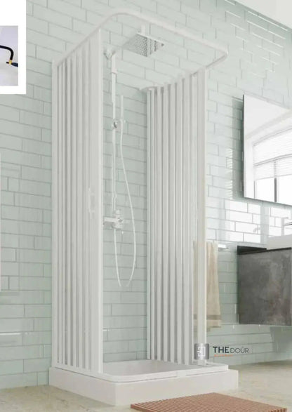 FLEXdoûr 3 Side Folding PVC Shower Enclosure Doors with central Opening 1850mm Height x Various Widths THEdoûr Bespoke
