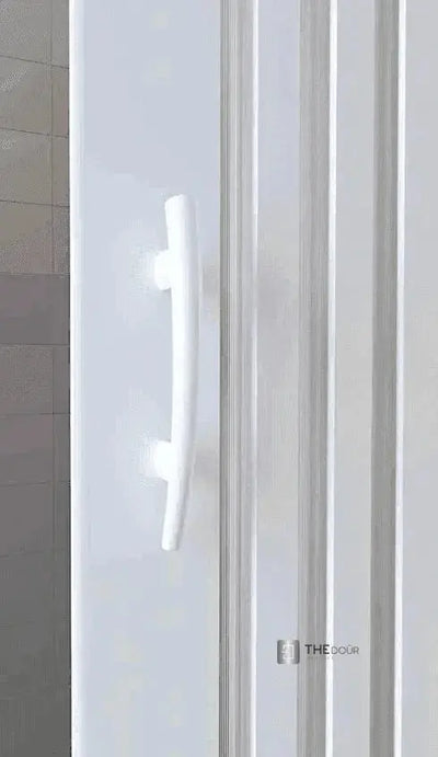 FLEXdoûr Corner PVC Shower Door with central Opening 1850mm Height x Various Reducible Width THEdoûr Bespoke