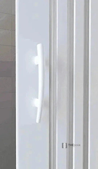 FLEXdoûr Corner PVC Shower Door with central Opening 1850mm Height x Various Reducible Width THEdoûr Bespoke