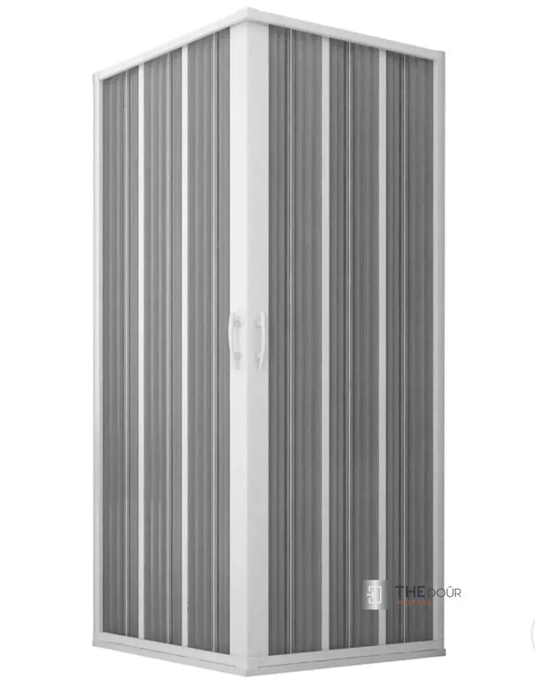 FLEXdoûr Corner PVC Shower Door with central Opening 1850mm Height x Various Reducible Width THEdoûr Bespoke