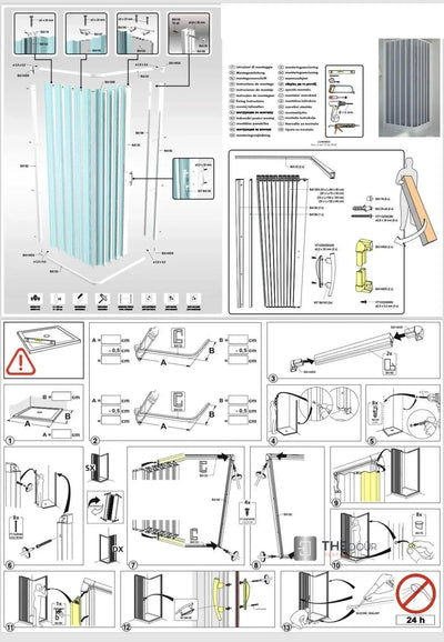 FLEXdoûr Corner PVC Shower Door with central Opening 1850mm Height x Various Reducible Width THEdoûr Bespoke