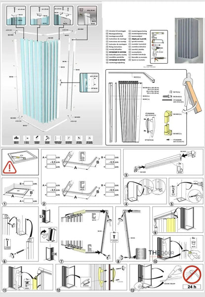 FLEXdoûr Corner PVC Shower Door with central Opening 1850mm Height x Various Reducible Width THEdoûr Bespoke