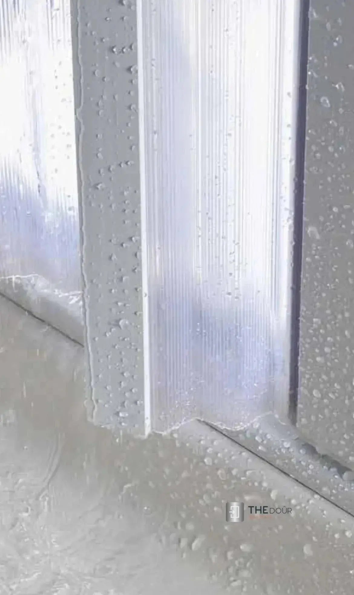 FLEXdoûr Corner PVC Shower Door with central Opening 1850mm Height x Various Reducible Width THEdoûr Bespoke