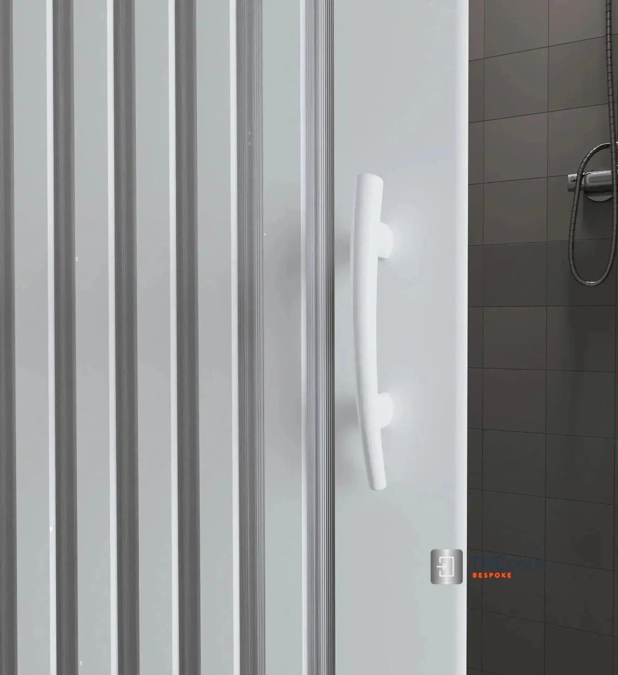 FLEXdoûr PVC Folding Shower Door with Side Opening 1850mm Height x Various Width THEdoûr Bespoke