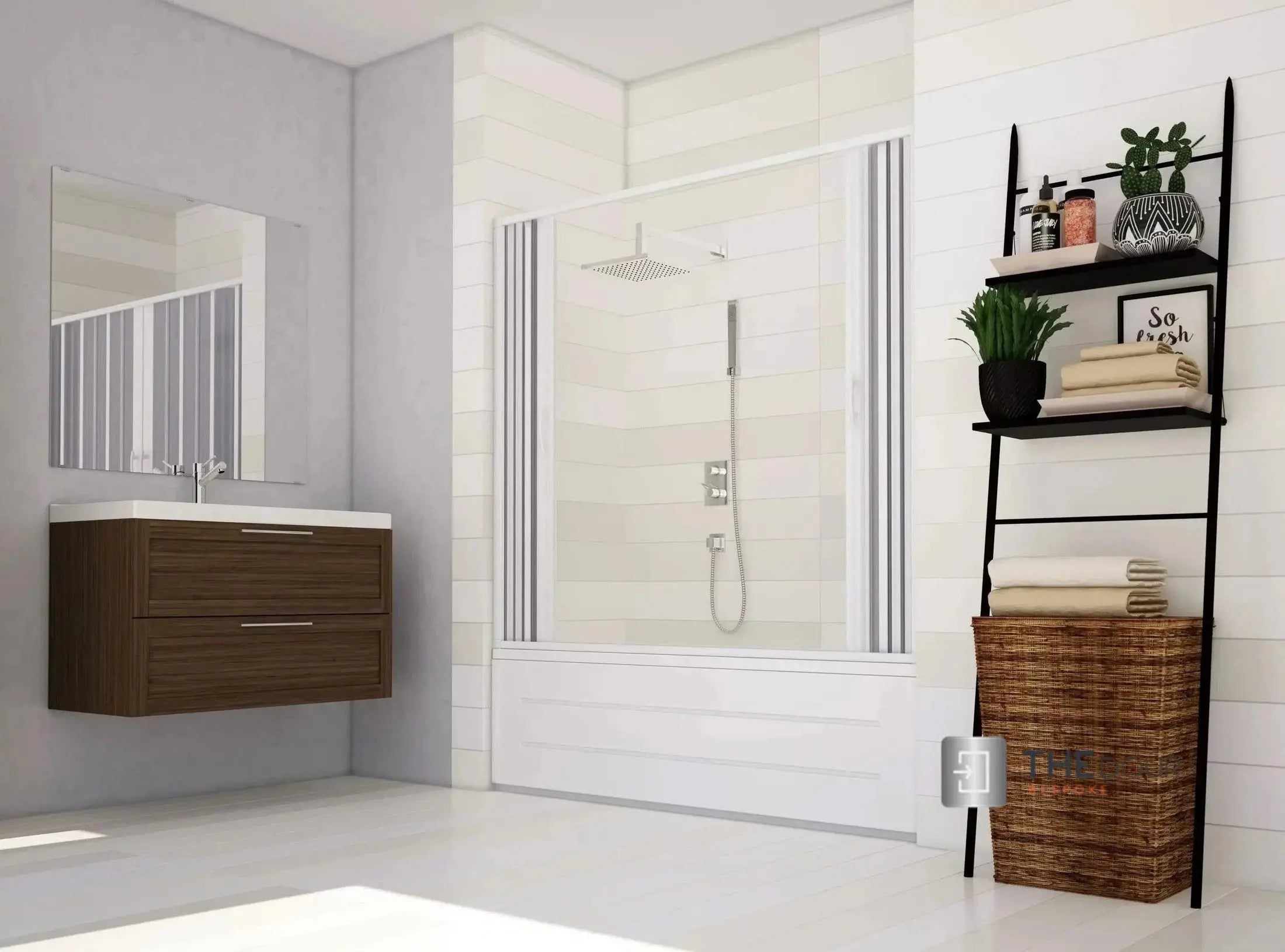 FLEXdoûr Folding PVC Bath Enclosure Doors - Central Opening, 1500mm Height x 1700mm Width (Adjustable to 1400mm) | Made in Italy THEdoûr Bespoke