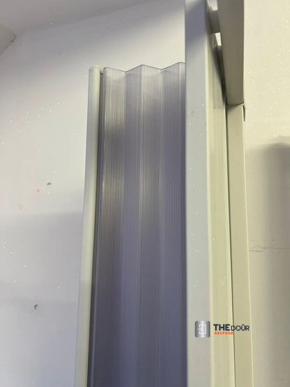 FLEXdoûr Corner PVC Shower Door with central Opening 1850mm Height x Various Reducible Width THEdoûr Bespoke