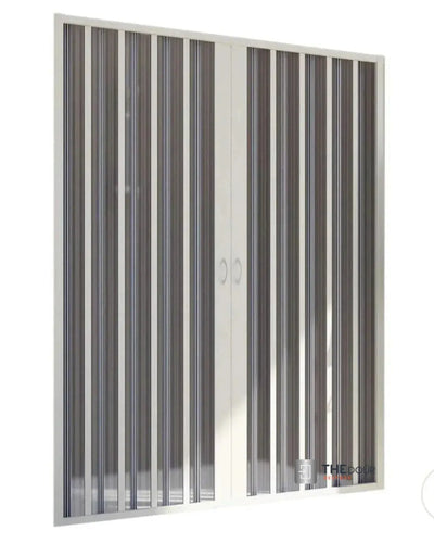 FLEXdour Folding PVC Shower Enclosure Doors Central Opening 1850mm Height x Various Width THEdoûr Bespoke