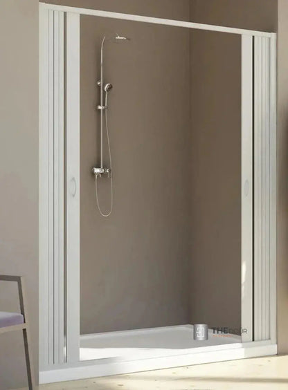 FLEXdour Folding PVC Shower Enclosure Doors Central Opening 1850mm Height x Various Width THEdoûr Bespoke
