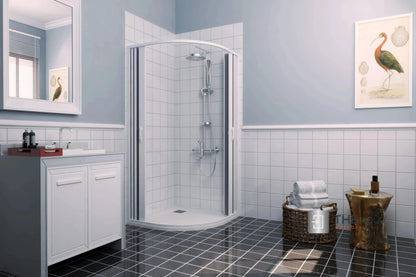 FLEXdoûr PVC Shower Door with Central Opening 1850mm Height x Various Width THEdoûr Bespoke