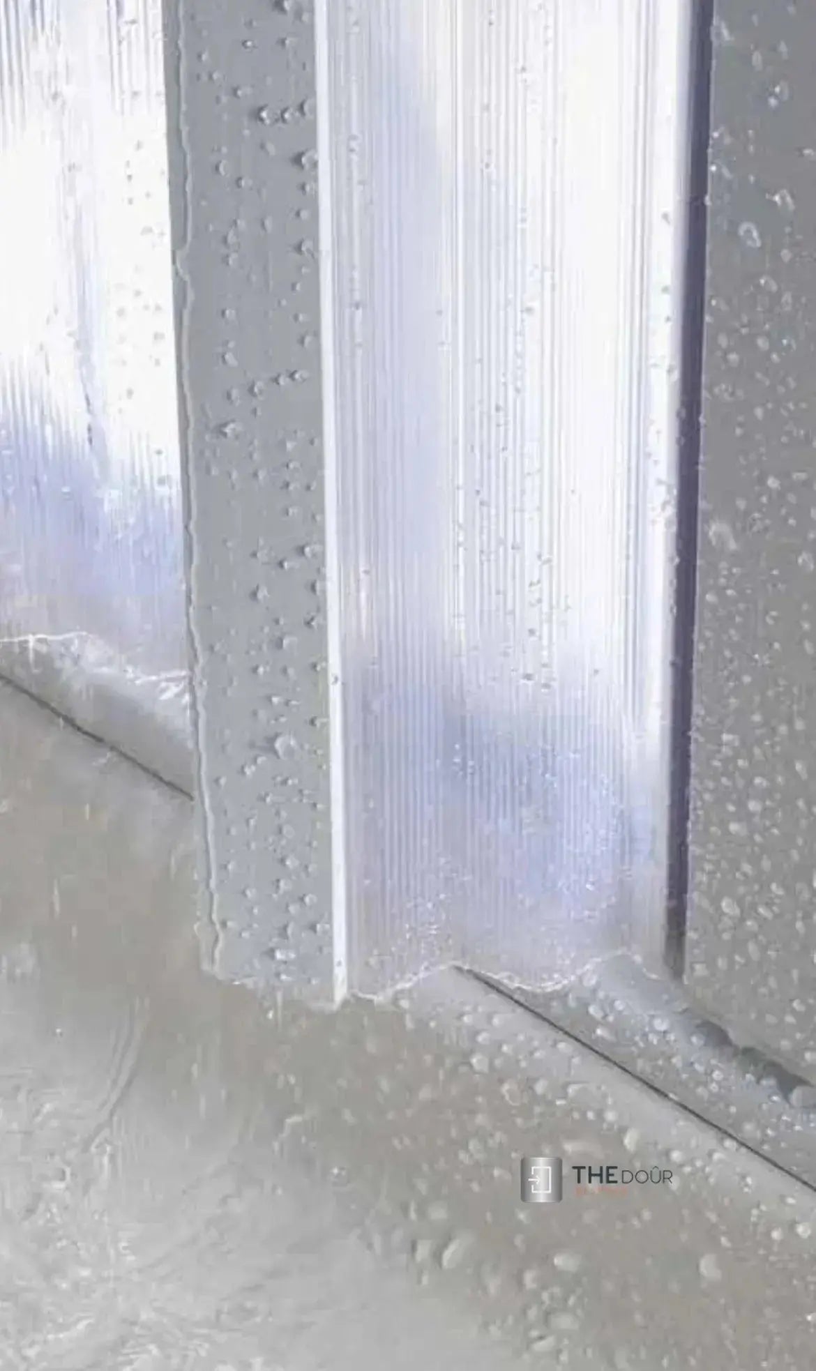 FLEXdoûr PVC Shower Door with Side Opening 1850mm Height x Reducible Width THEdoûr Bespoke