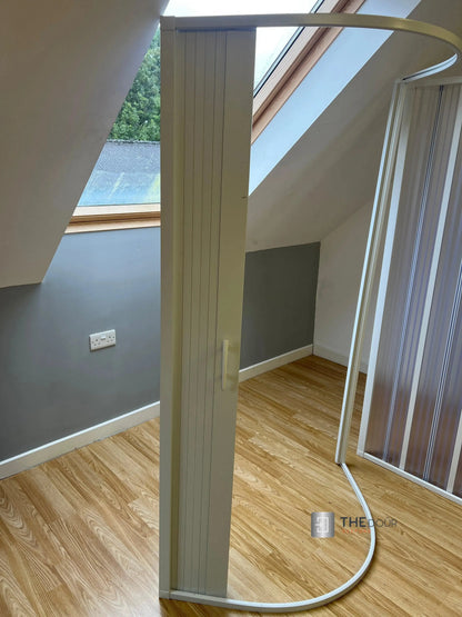 FLEXdoûr PVC Shower Door with Side Opening 1850mm Height x Reducible Width THEdoûr Bespoke