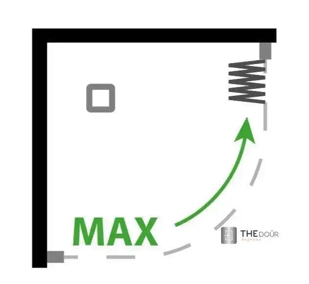 FLEXdoûr PVC Shower Door with Side Opening 1850mm Height x Reducible Width THEdoûr Bespoke