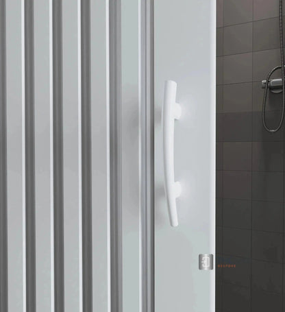 FLEXdoûr PVC Shower Door with Side Opening 1850mm Height x Reducible Width THEdoûr Bespoke