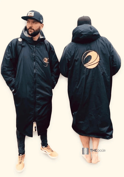 GF Large Dry Beach Changing Robe, Sherpa Fleece Lining - Waterproof, Windproof Oversized Coat - Swimming - Water-sports THEdoûr Bespoke