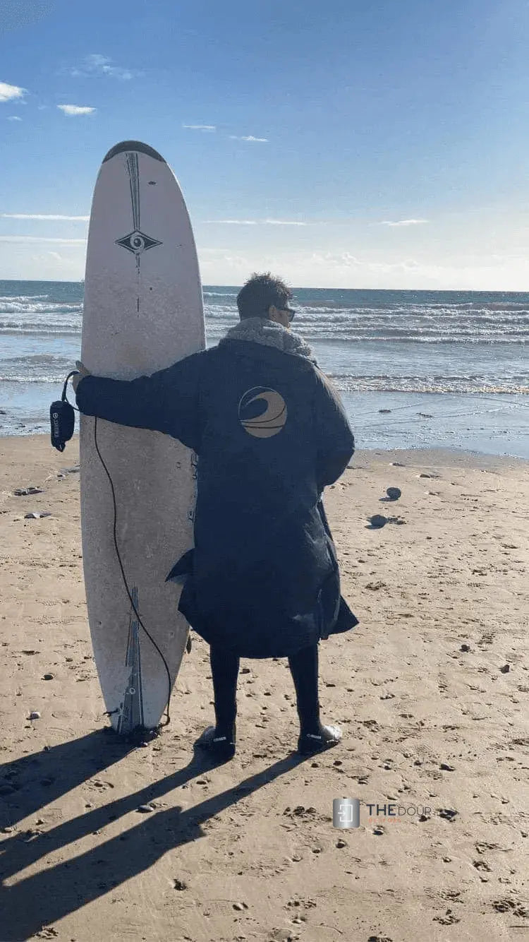 GF Large Dry Beach Changing Robe, Sherpa Fleece Lining - Waterproof, Windproof Oversized Coat - Swimming - Water-sports THEdoûr Bespoke