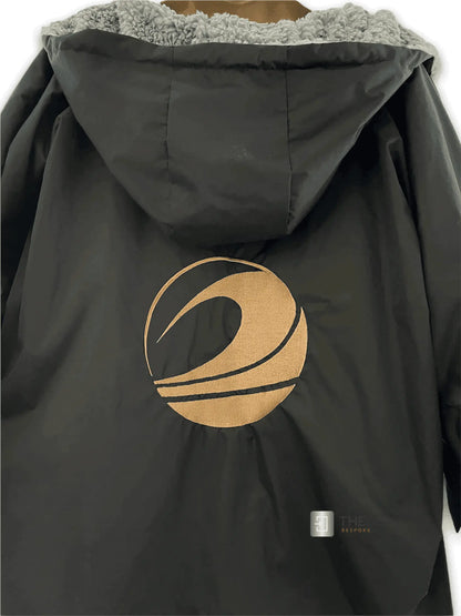 GF Large Dry Beach Changing Robe, Sherpa Fleece Lining - Waterproof, Windproof Oversized Coat - Swimming - Water-sports THEdoûr Bespoke