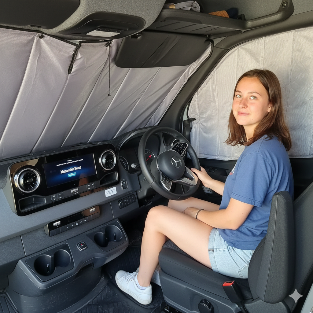 Mercedes Sprinter Window Covers – Models (2019 – Current) | Magnetic Insulated Blackout Privacy Sets - THEdoûr Bespoke