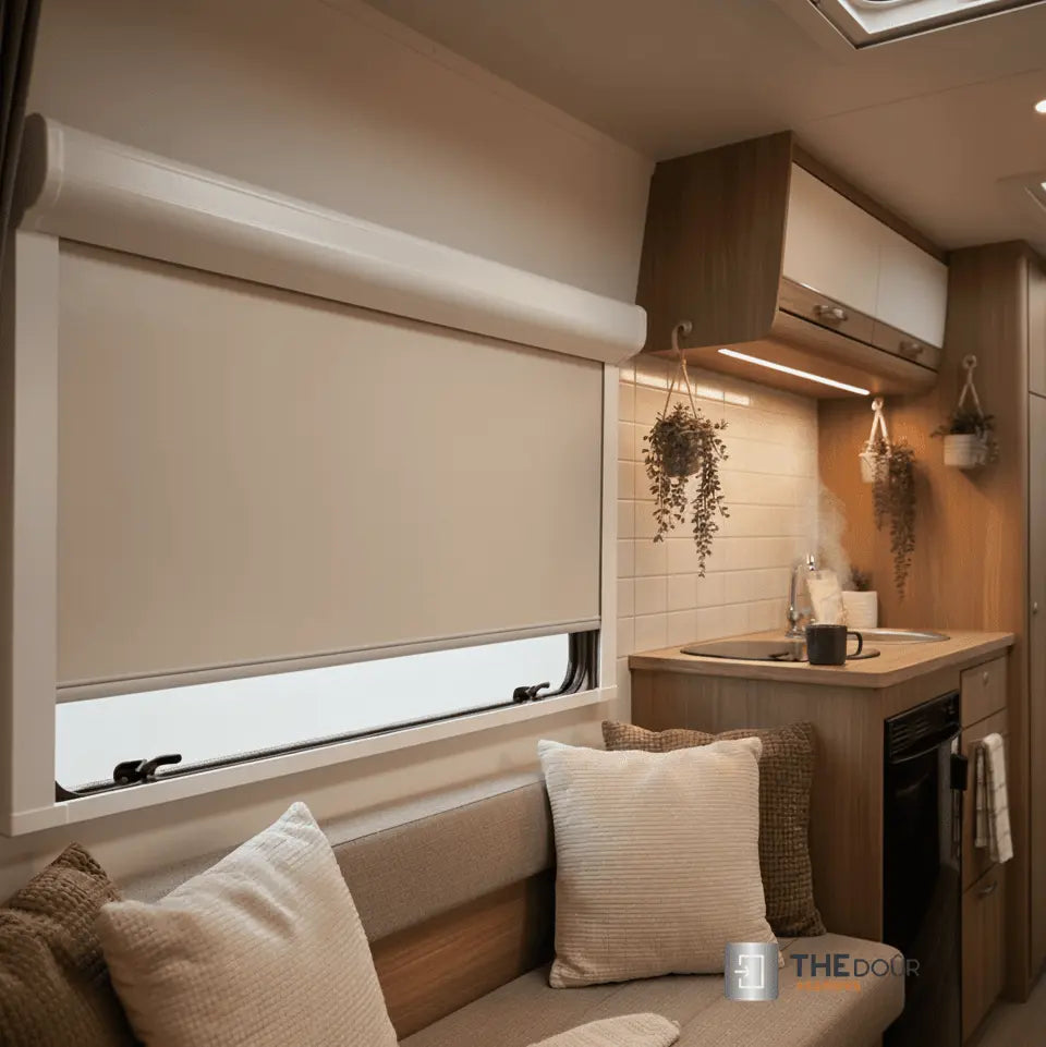 ROLdour Slimline Vertical 400mm up to 1500mm Wide x 400mm up to 1000mm tall, Retractable Roller Blackout or Mosquito Net Blinds Custom Made to Measure THEdoûr Bespoke