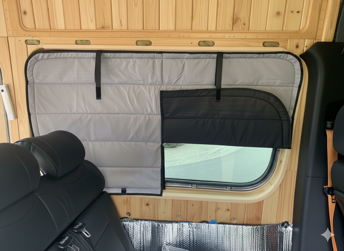 Mercedes Sprinter Window Covers – Models (2019 – Current) | Magnetic Insulated Blackout Privacy Sets - THEdoûr Bespoke