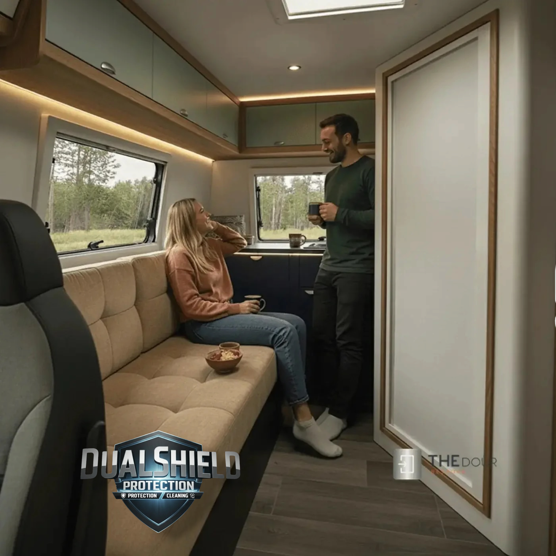 ROLdoûr Blanc - Custom Campervan / RV Shower Door | Made to Measure (1500–2000mm Tall x 500mm – 1000mm Wide)