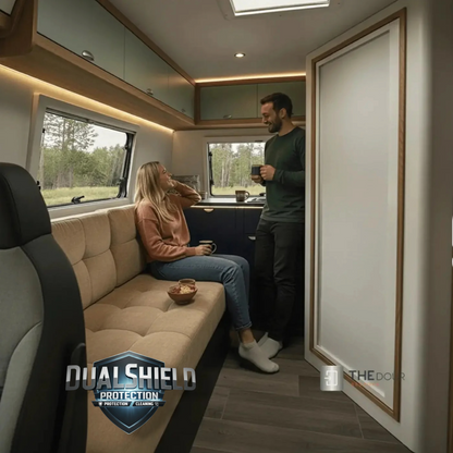 ROLdoûr Blanc - Custom Campervan / RV Shower Door | Made to Measure (1500–2000mm Tall x 500mm – 1000mm Wide)