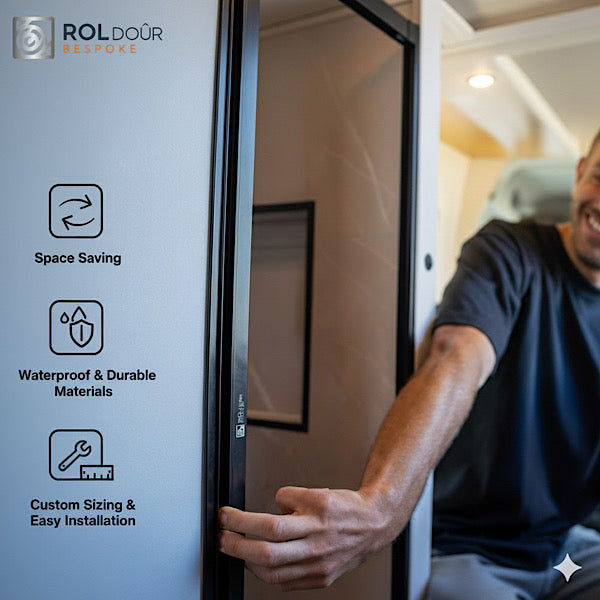 ROLdoûr Pre-Made - Campervan /RV Shower Door | 1700mm x 1000mm (Width Cuttable by Customer to 500mm) DualShield Screen.