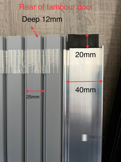 TAMdoûr Tambour Door Kit Cut 2000mm x 800mm with Flexible Track (to make the desired shape to suit your shower cubicle)