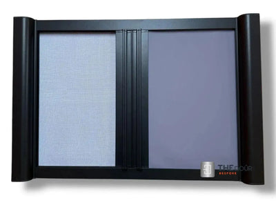 ROLdour Bespoke Large Double Slide Made to Measure Complete Blackout Blind & Net / Screen TAMdour