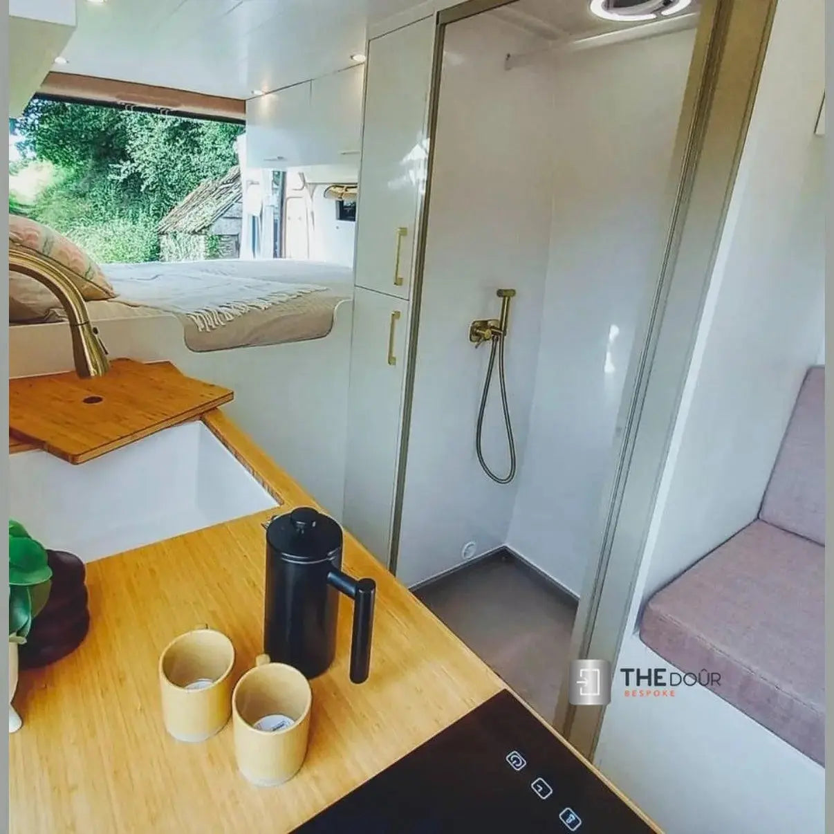 ROLdour Campervan / RV Shower Door Custom Made to Measure From 1500mm up to 2000mm Tall THEdoûr Bespoke