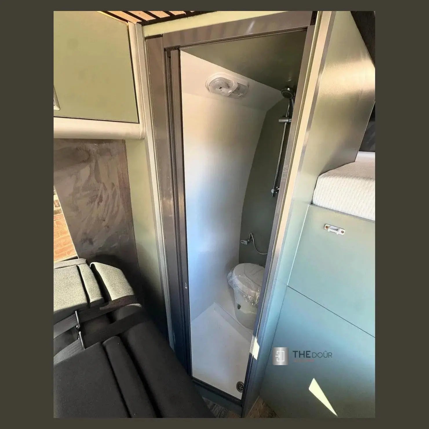 ROLdour Campervan / RV Shower Door Custom Made to Measure From 1500mm up to 2000mm Tall THEdoûr Bespoke